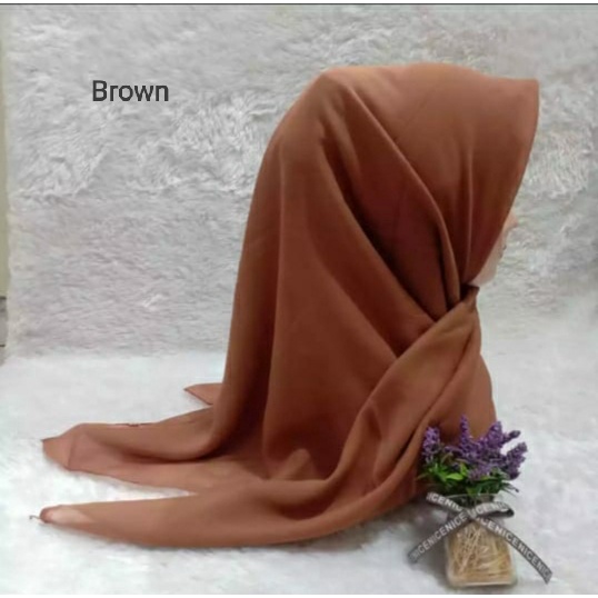 QBZ / SEGI 4 PARIS PREMIUM SERI WARNA 3 / JILBAB SEGIEMPAT PARIS NECI /SEGI EMPAT REDROS/VARISA/AZARA / CIPUT RAJUT DUA WARNA-Brown