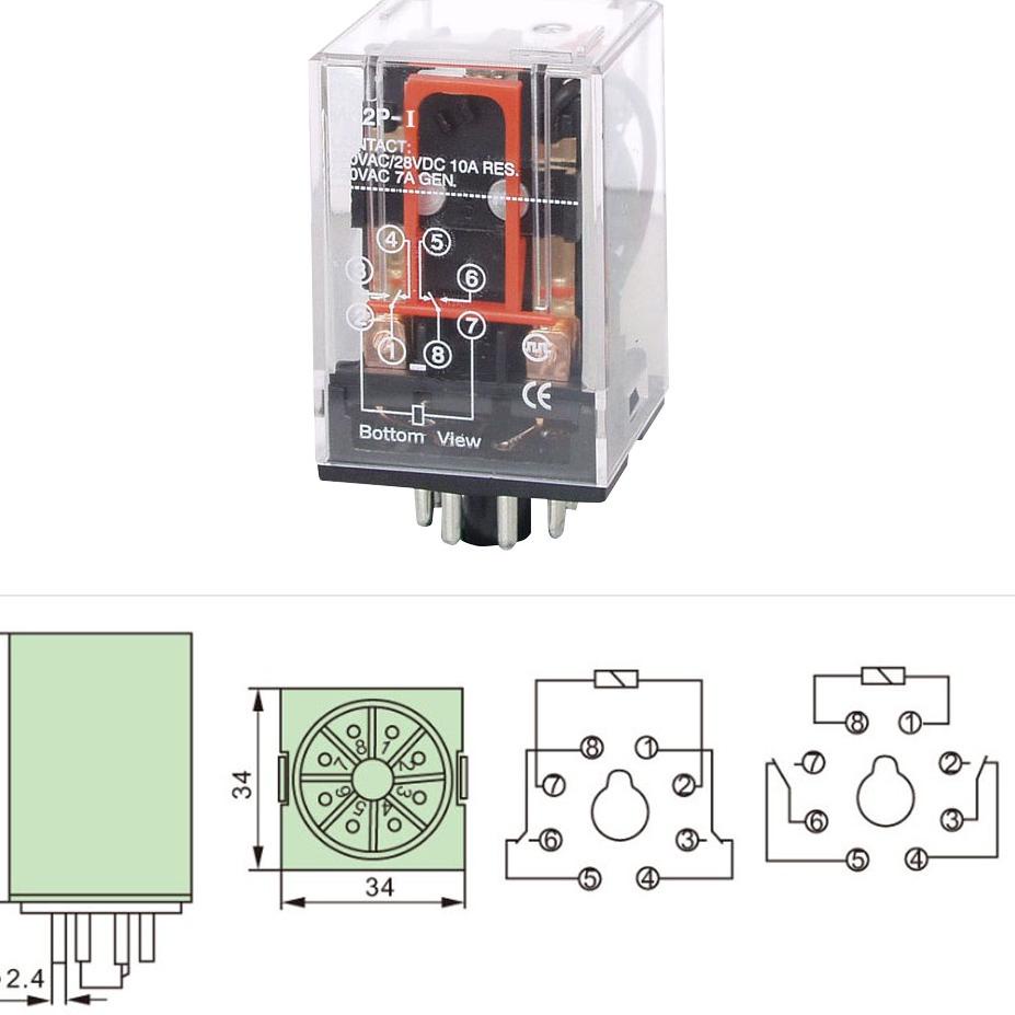 ✧ RELAY MK2P OMRON 12V / RELAY MK2PN OMR 24 VOLT / RELAY OM 220V MK2P-I 8 KAKI / RELAI ♠