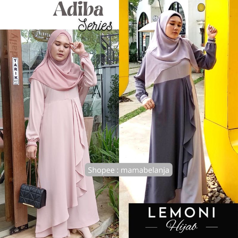 Baju Gamis Muslim Wanita Adiba Series LEMONI HIJAB