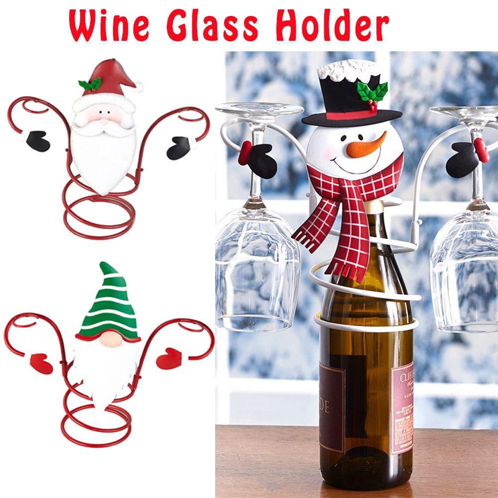 Solighter Tempat Gelas Wine Dapur Rumah Snowman Meja Rak Penyimpanan Goblet Holder