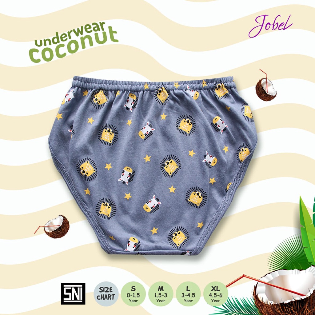 Jobel Girl &amp; Boy Underwear - Mushroom/Coconut/Robot/Ice Cream/Spaceship Edition CD ANAK ISI 4 PCS