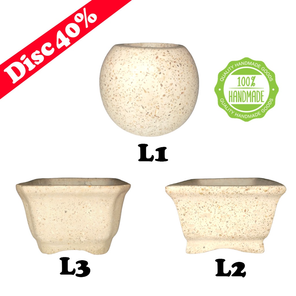 Pot Tanaman / Pot Mame / Pot Shito / Pot Bunga / Pot Bonsai / Pot Sukulen / Pot Berbahan Semen Teras