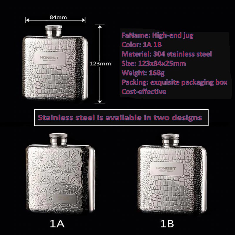 Stainless Steel Wine Whiskey Bottle Hip Flask 6oz Alcohol Whiskey Pocket Whiskey Bottle Alcohol