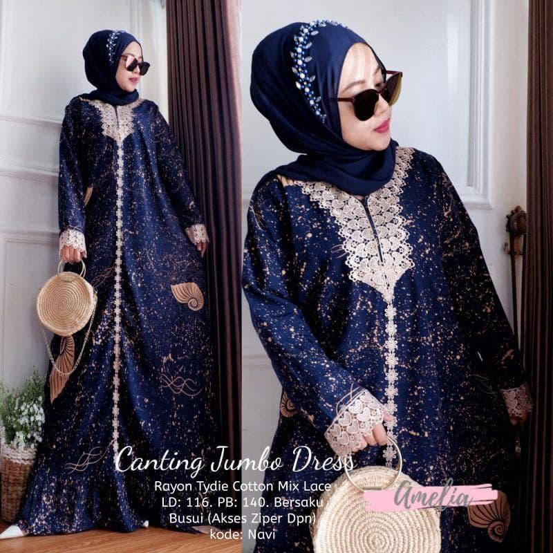 Aik Big Set - One Set Wanita Rayon Premium Setelan Rayon Premium Lengan Panjang Set Bigsize LD 135 cm