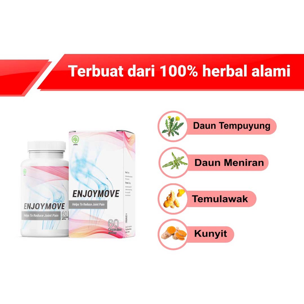 ENJOYMOVE Obat Herbal  Syaraf kejepit Keseleo Asam Urat Rematik Nyeri Sendi ASLI BPOM