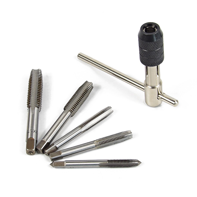 Mata Bor Tap Die Set 9 Pcs - Pembuat Ulir Sekrup dengan Tap Wrench Original