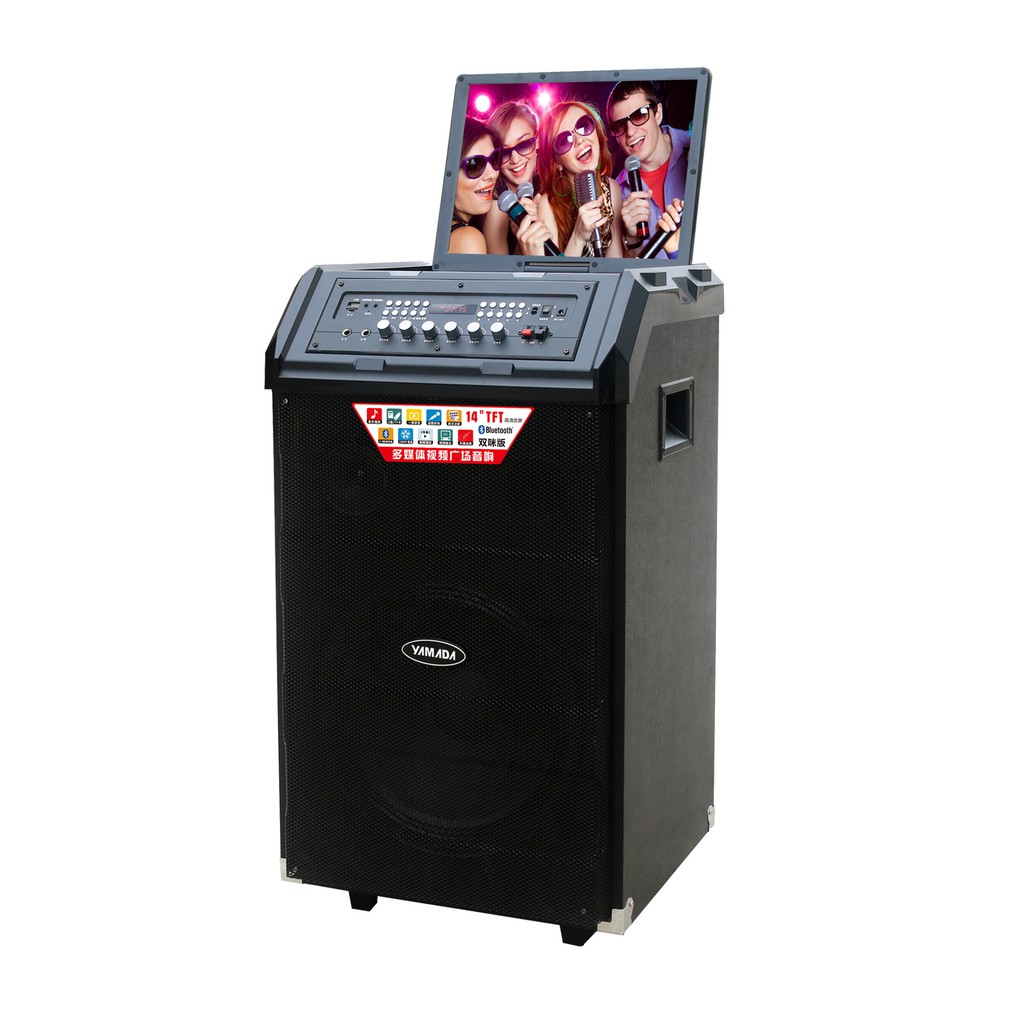 YAMADA DM-T12 Video Wireless Microphone 14"HD TFT Screen Video Playback 3GP MP3 MP4 Music Not JBL