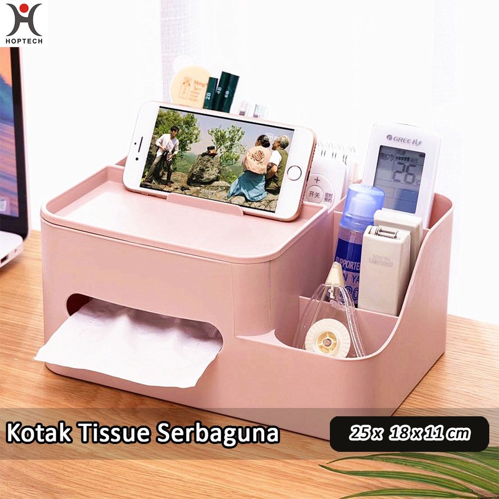 Kotak Tisu Serbaguna | Tissue Box |  Kotak Penyimpanan | Smartphone Holder |Tissue Box Multifungsi