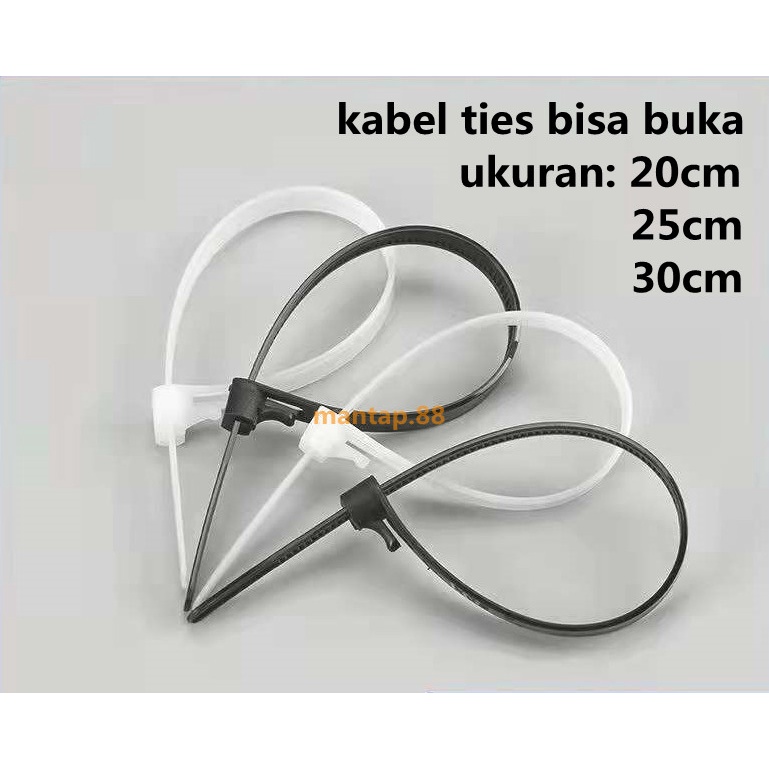 Kabel Ties/Kabel Tis Bisa Di Buka Kembali 20cm/25cm/30cm (Lebar 8mm) /Reusable Cable Ties