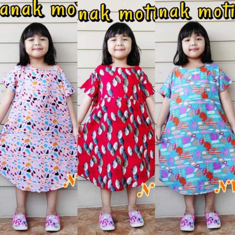 BAJU ANAK DASTER BALI MOTIF ( UMUR 5 - 8 TAHUN )