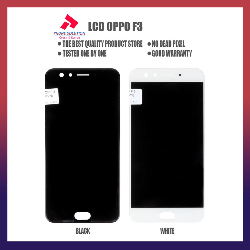 LCD Oppo F3 Fullset Touchscreen - Parts Kompatibel Dengan Produk Oppo // Supplier LCD Oppo F3 - Garansi 1 Bulan