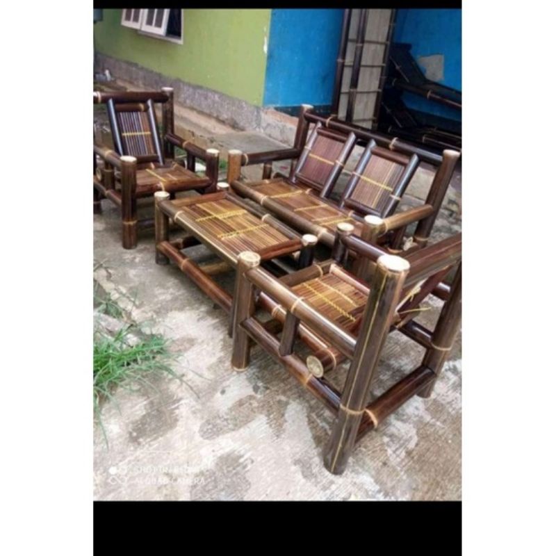 kursi bambu 1 set terbaik
