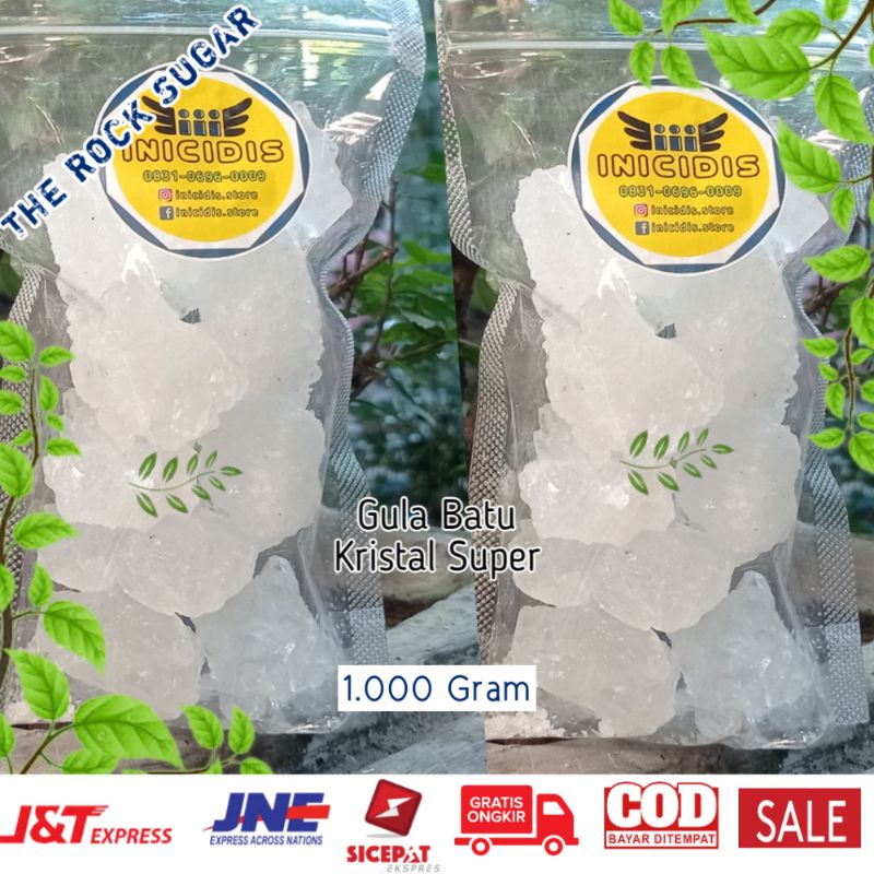 

Gula Batu Putih Kristal Gula Batu Asli Murah The Rock Sugar Kemasan 1000 gram 1kg Termurah