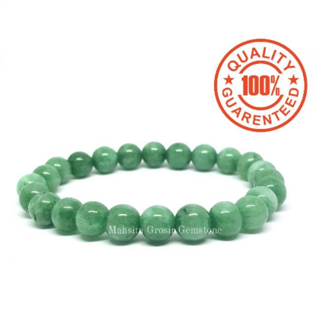 GELANG BATU GIOK BURMA 8MM GARANSI ASLI