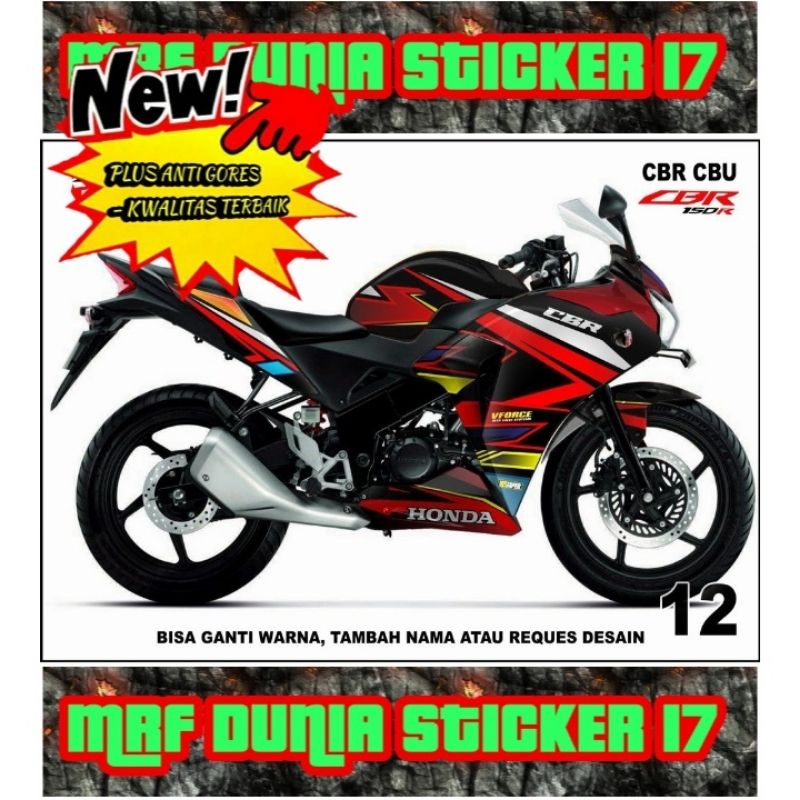 Sticker decal CBR CBU Full Body dekal CBR CBU Stiker CBR CBU Full Body Motif 12