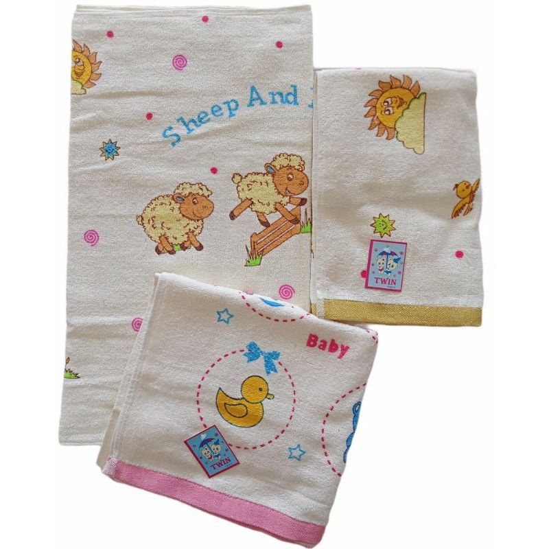 TWIN-HANDUK BAYI TWIN TANGGUNG SIZE 100x50cm-HANDUK BAYI MURAH