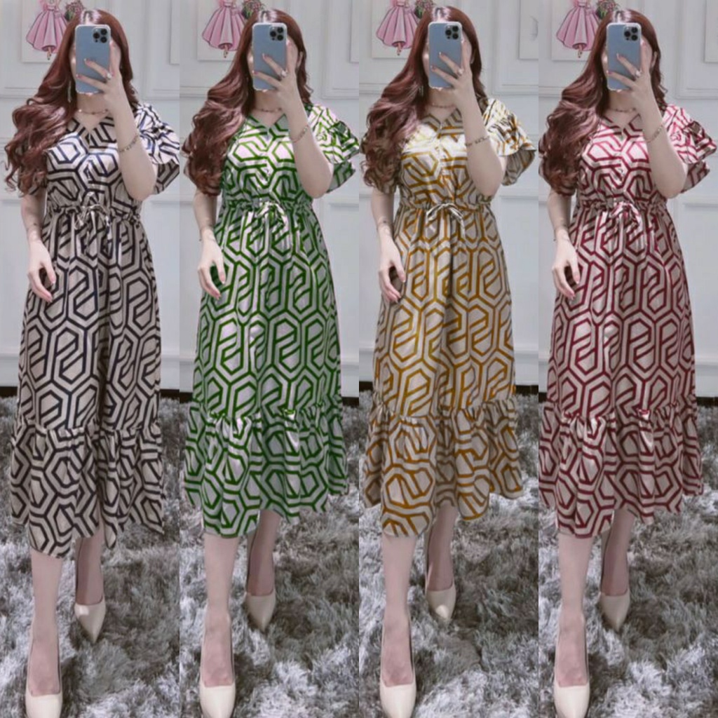 Daster Kekinian Busui Luna Dress Serut Centini Rayon