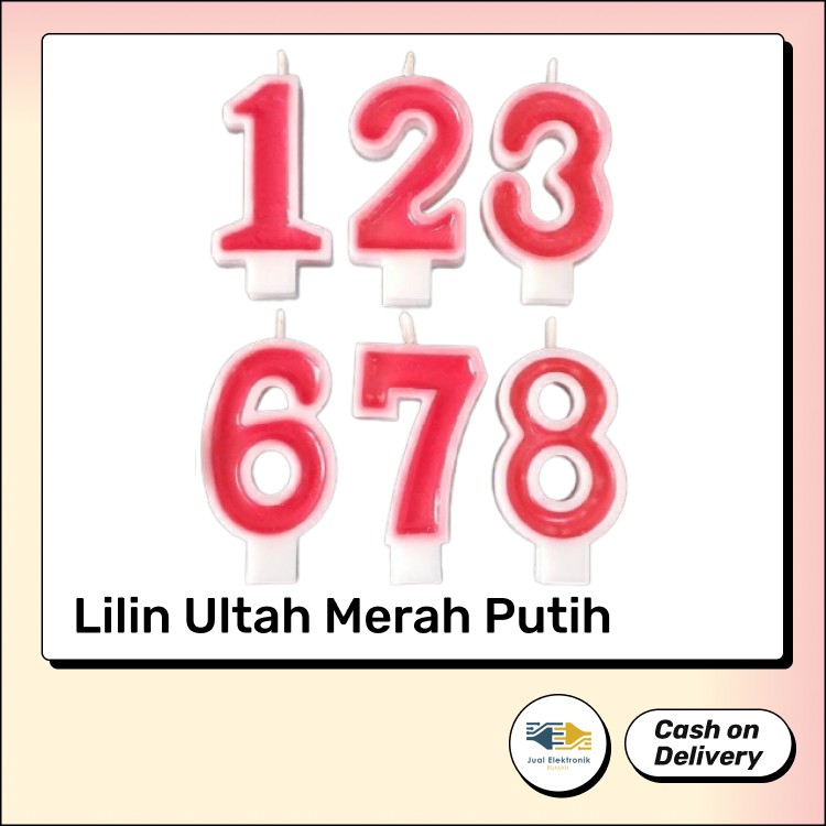 Lilin Angka Ulang Tahun - Merah Putih