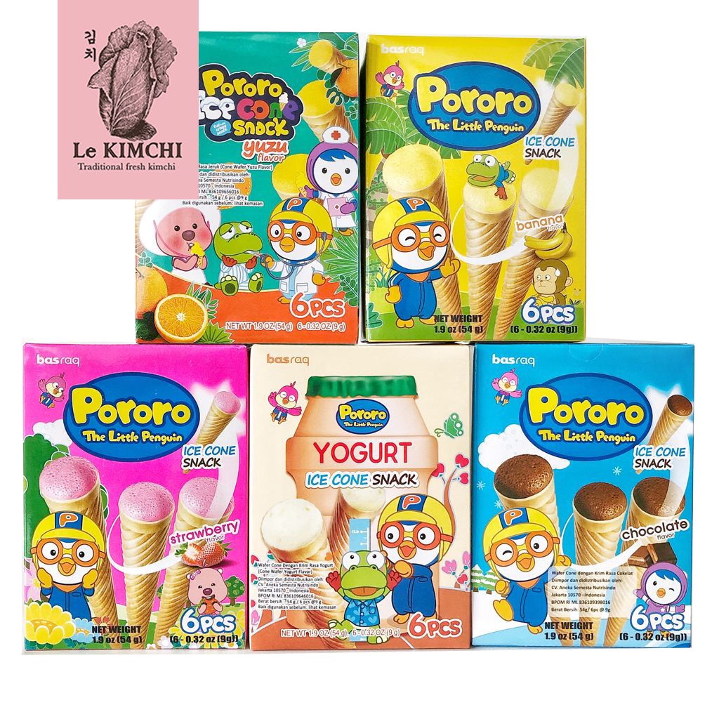 

Pororo Ice Cone Snack Banana Chocolate Yogurt Yuzu Strawberry Korea