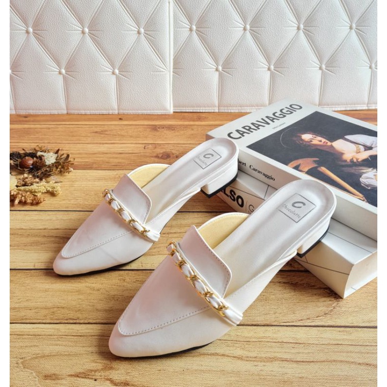 ABBUSHOES AG 10 sendal bapau rantai mules 3cm