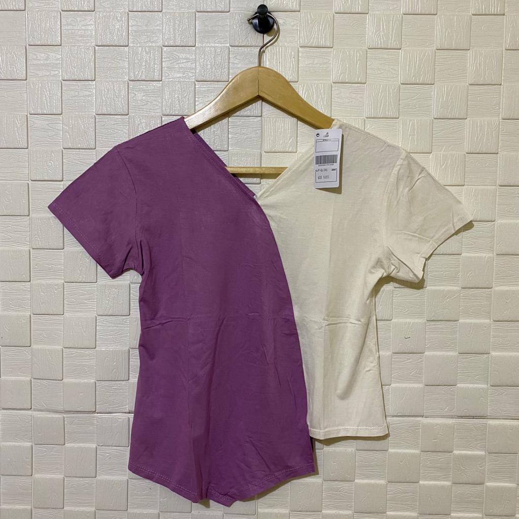 atasan pendek kombinasi warna panjang sebelah wanita kaos wanita atasan kaos murah atasan murah-7