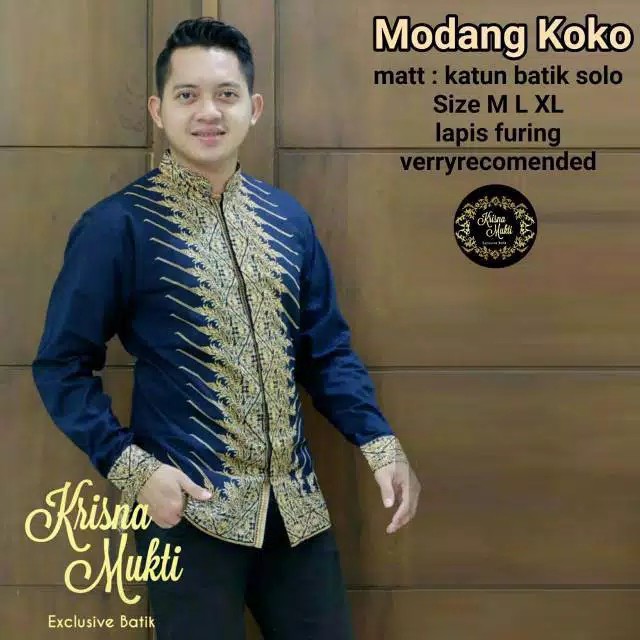 Kemeja Koko Batik Lapis Furing Katun Solo  Ori Sragenan