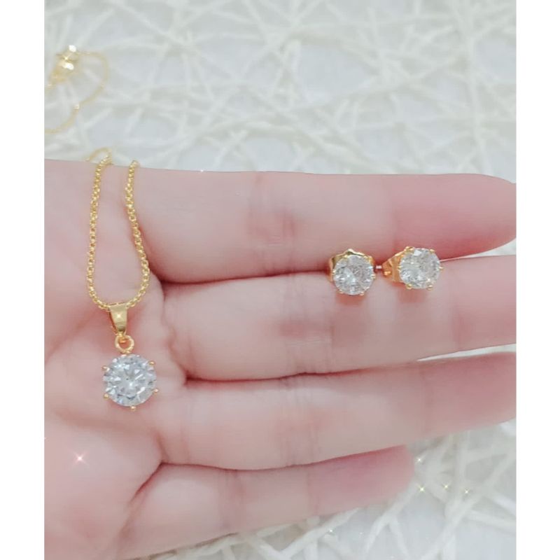 Promo,Set Perhiasan WAnita Kalung dan Anting Perhiasan Fashion import Termurah