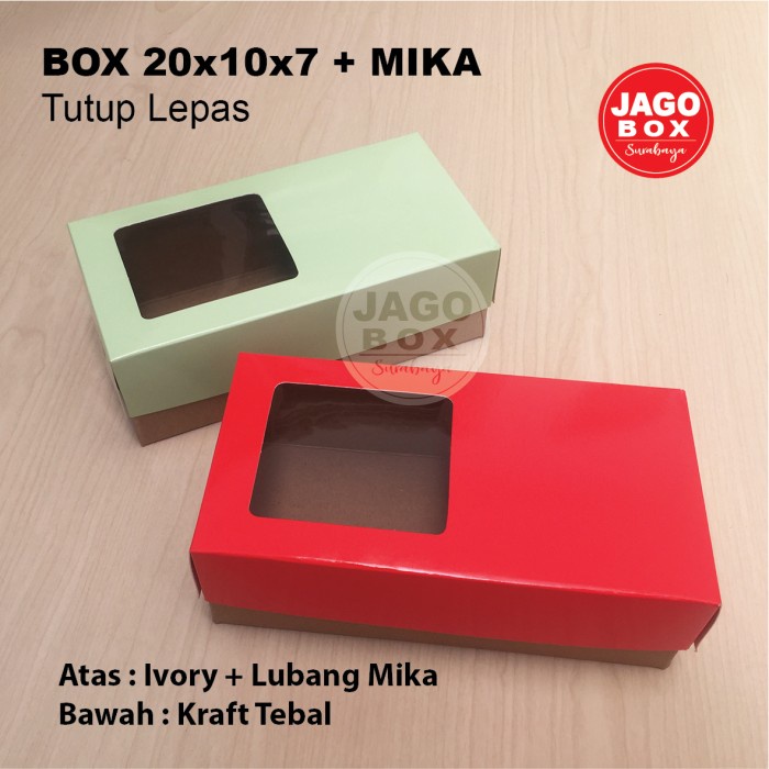 

Box Kue Snack Ivory Kraft 20x10x7 cm + Mika