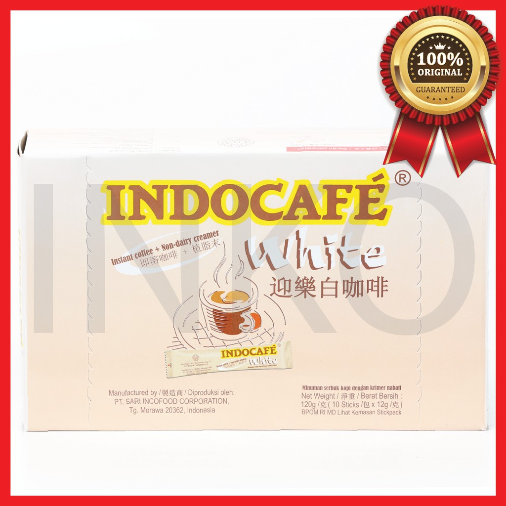 

INDOCAFE WHITE 10 STICKS PACK SERBUK KOPI DENGAN KRIMER NABATI 10X12GR