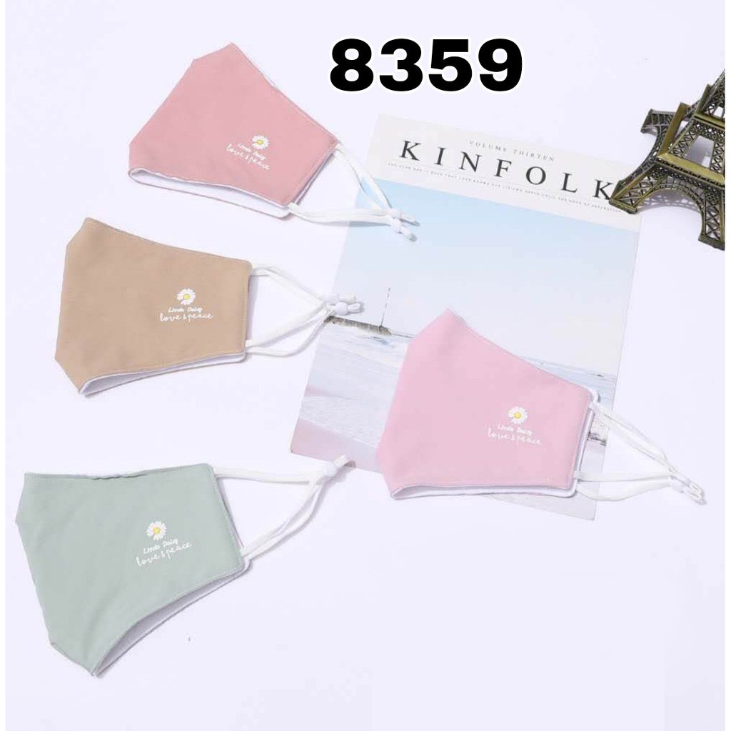 Masker mulut dewasa import motif Love peace Kain cotton earloop adjustable Fashion mask COD