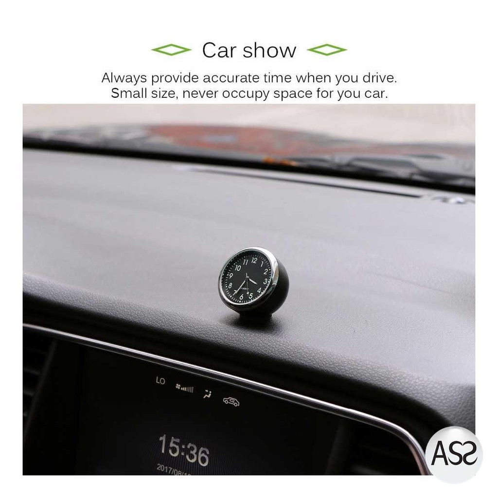 ASS Shop - Dekorasi Mobil Jam Mini Quartz Clock Luminous - K01