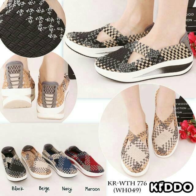 Sepatu Rajut KIDDO W778 / WH049 WEDGES ORIGINAL