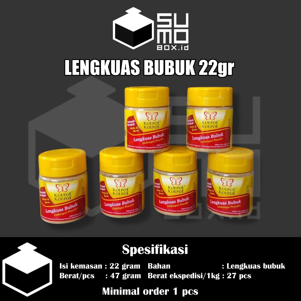 

Lengkuas Bubuk Koepoe Koepoe 22gram / Lengkuas Bubuk Kupu