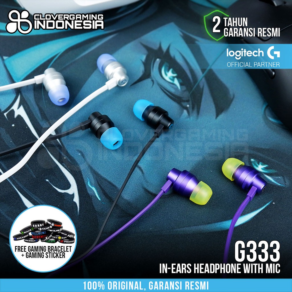 Logitech G333 In-Ears Headphone with Mic - G-333 Gaming Earphone