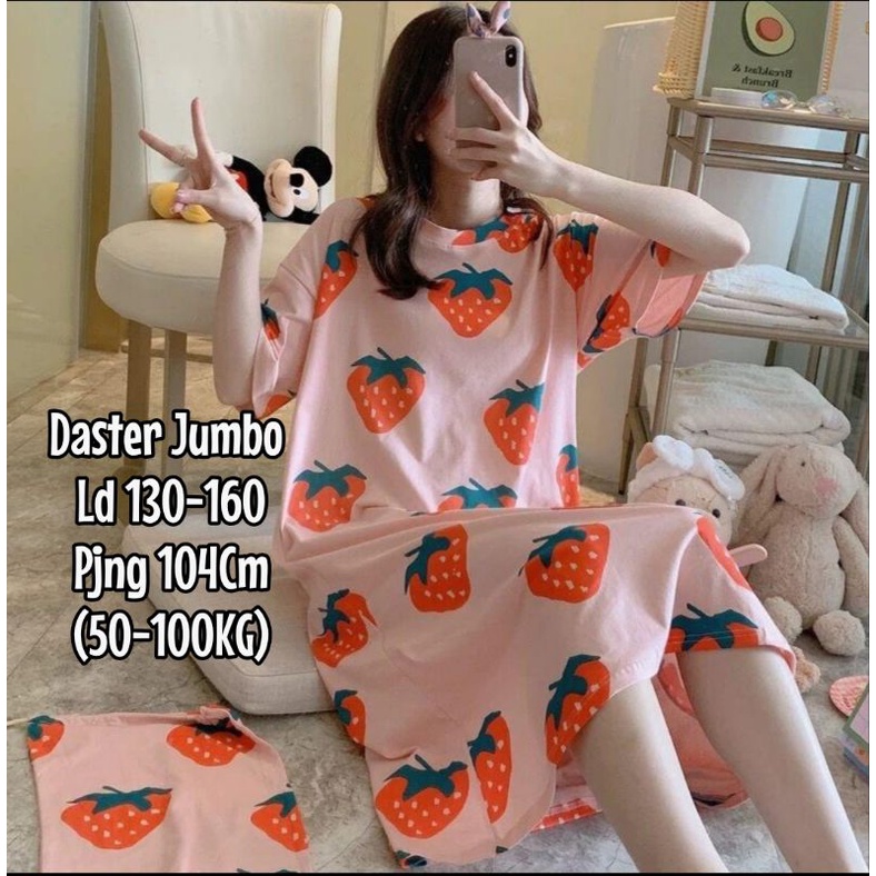 New Daster Jumbo Piyama Murah Import Piyama Import Wanita Daster Wanita Sleepwear Import free pouch-5
