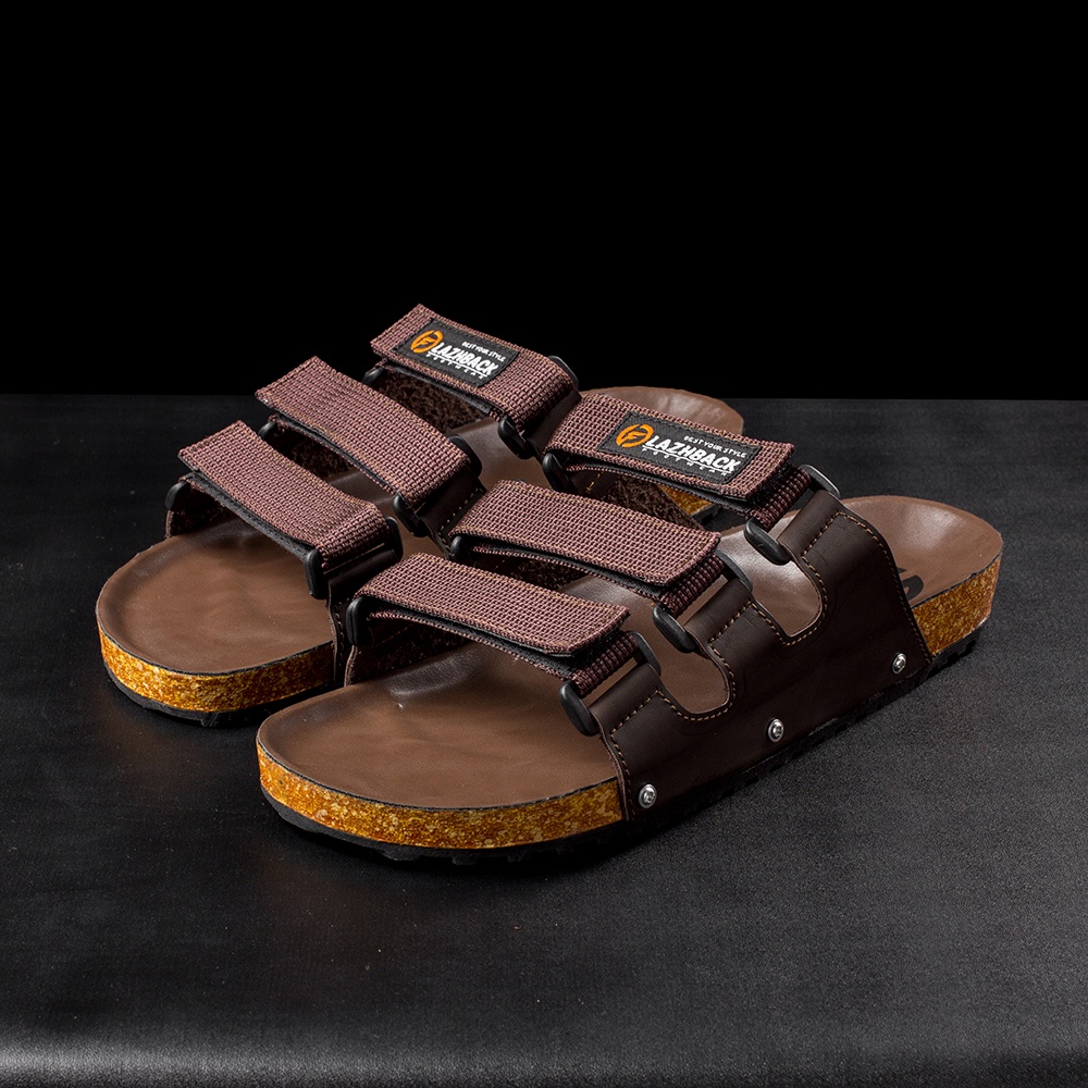 RIDE BROWN |ManNeedMe x FLAZHBACK| Sandal Pria Casual Sandal Slop Puyuh ORIGINAL