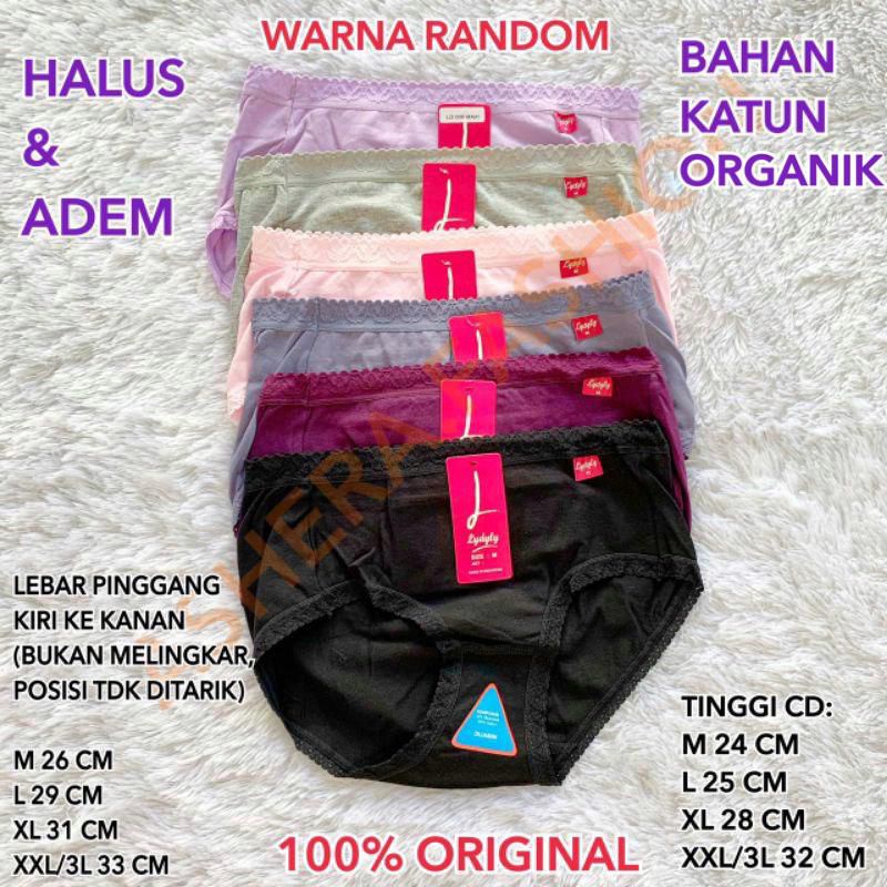 CD WANITA LYDYLY 005/001 MAXI FULL RENDA UNDERWEAR CELANA DALAM KATUN ORGANK MURAH LEMBUT HALUS ADEM