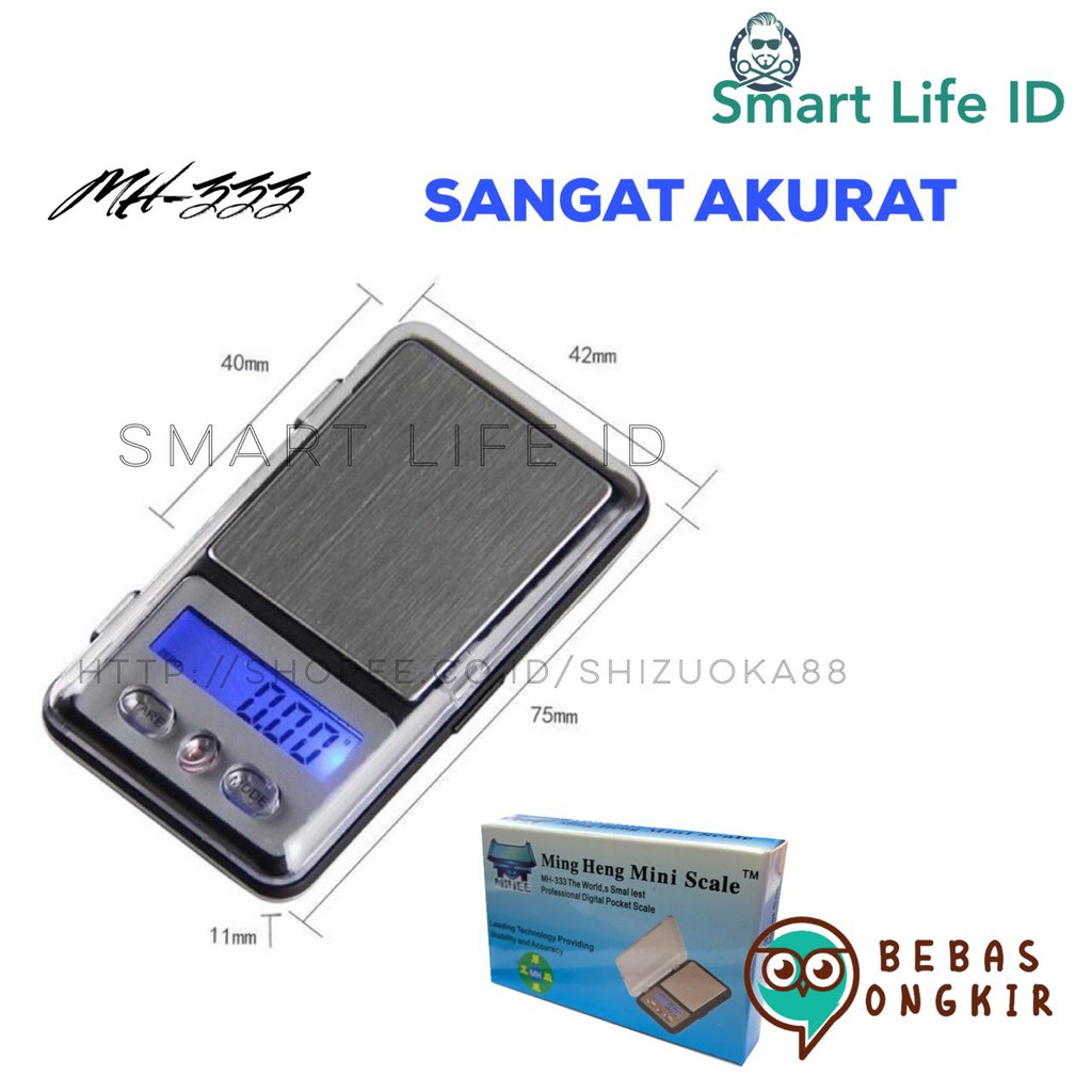 Timbangan Emas Berlian Batu Akik Perhiasan Digital Gold Pocket Scale MH - 333 0,01 - 200 Gram