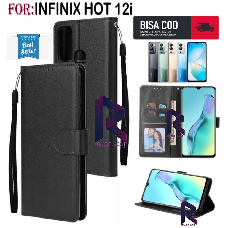 NEW INFINIX HOT 12i CASING DOMPET FLIP WALLET LEATHER KULIT PREMIUM SARUNG BUKA TUTUP FLIP CASE INFINIX HOT 12i TERBARU