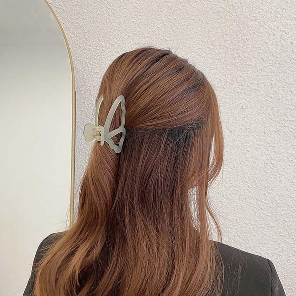 Nickolas1 Butterfly Hair Claw Fashion Simple Transparan Warna Jelly Untuk Wanita Hiasan Kepala