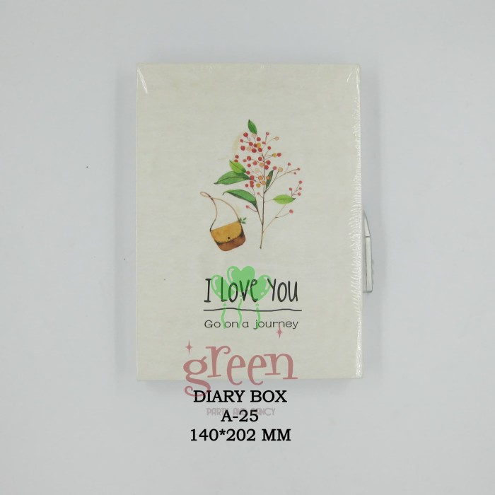 

[RESTOCK] DIARY BUKU NOTES AGENDA BOX DUS WITH LOCK KUNCI GEMBOK A-25 - BUNGA, KECIL