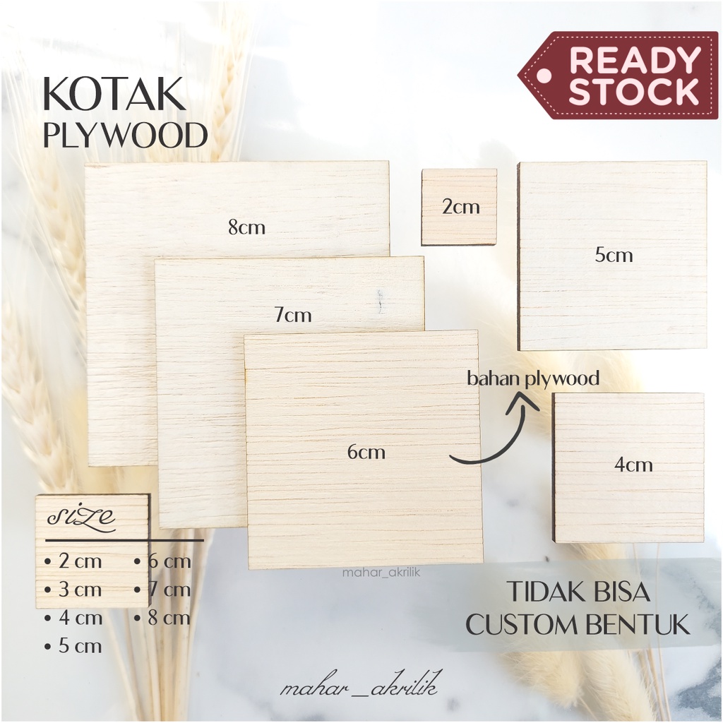 KAYU KOTAK / HIASAN KOTAK / KOTAK / LASER CUTTING BENTUK KOTAK KAYU PLYWOOD HIASAN DEKORASI MAHAR/SE
