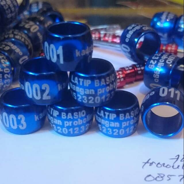 Ring 10 mm untuk merpati hias dan ayam serama.  Tipe donat. Minimal pemesanan hanya 25biji saja