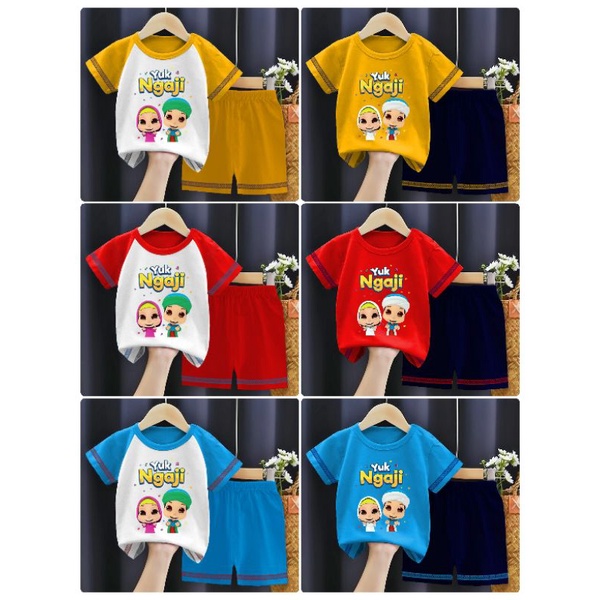 SETELAN ANAK MURAH | SET ANAK LUCU | BAJU LEBARAN | KAOS ANAK NUSSA RARA | YUK NGAJI