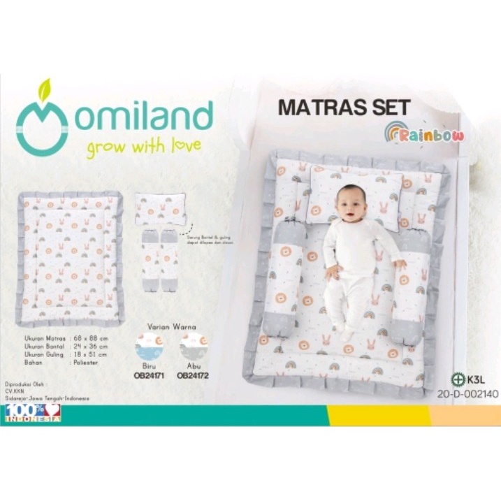 Omiland Baby Mattress Matras Bayi Set Bantal Guling Rainbow OB24171 - Bayi Online Shop