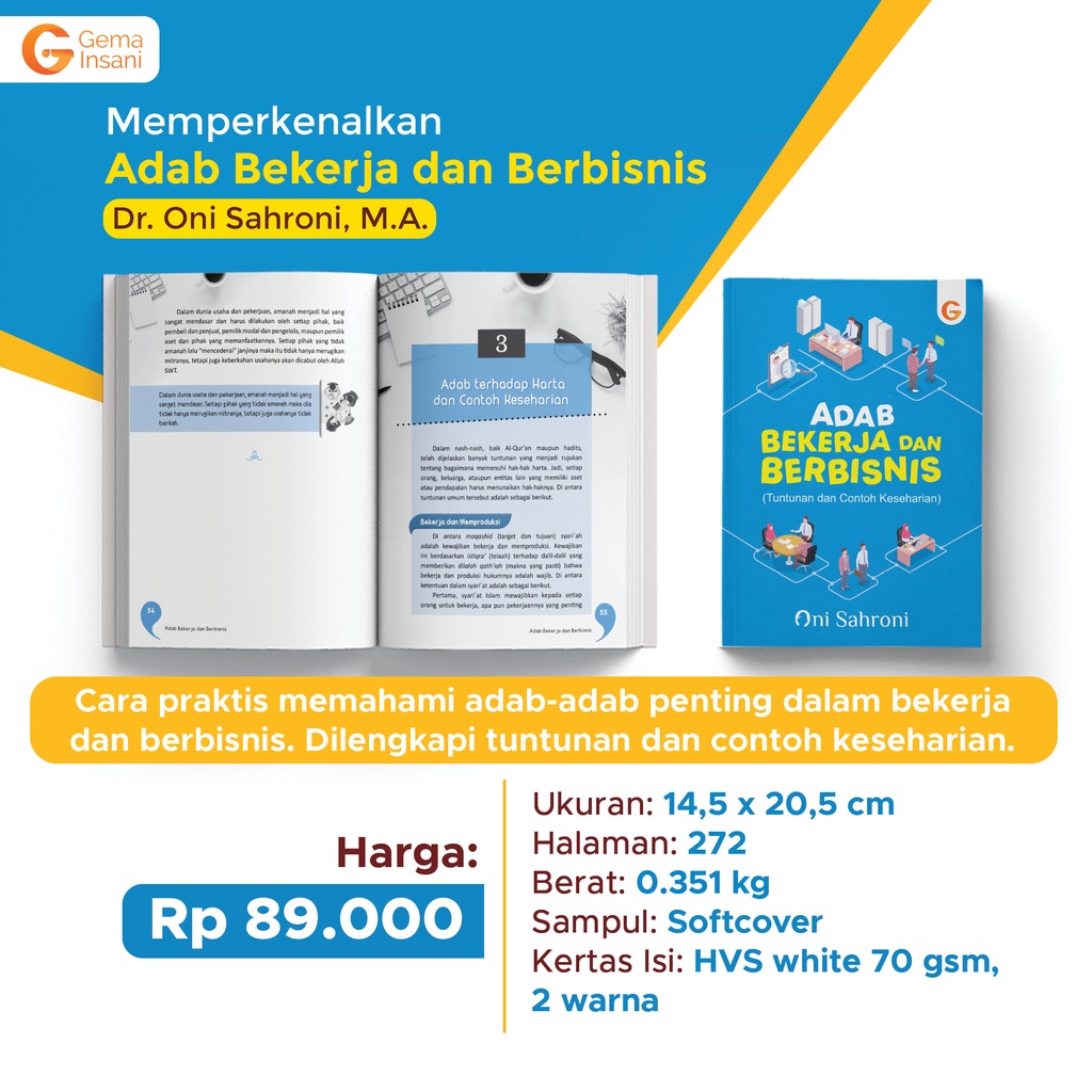 Buku Adab Bekerja dan Berbisnis - Gema Insani 100% Original