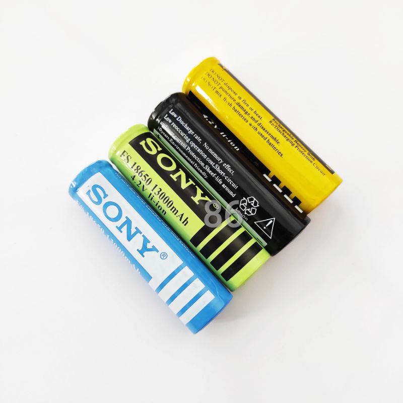 BATERAI SONY 13000mAh 18650 BATERAI SENTER POLICE SWAT ISI ULANG RATA