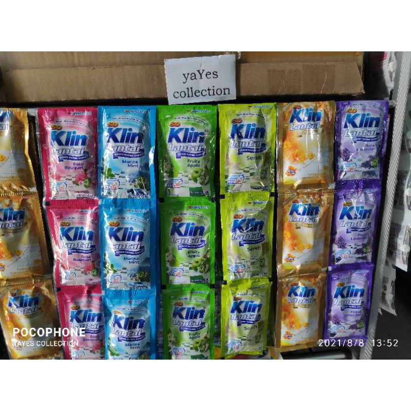 Soklin Lantai Renceng 500an x 6 PCS Sachet So Klin Lavender Apple rose Flower Sabun Cuci Pembersih