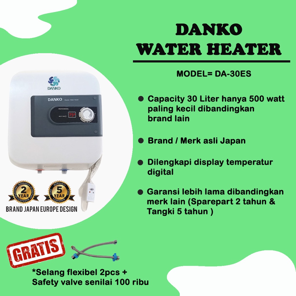 WATER HEATER DANKO 15 Liter DAN 30LITER- TERMURAH