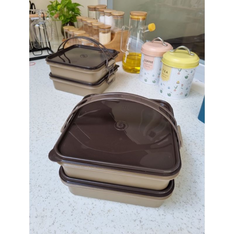 RANTANG SEGI PLASTIK MURAH SUSUN 2 COKLAT